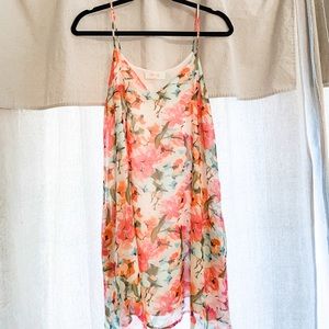 Bright colored floral tank dress
